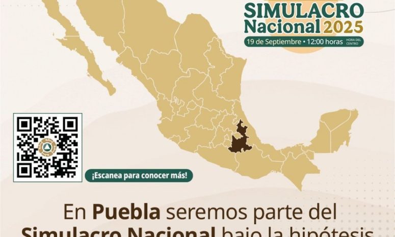 Convocan en Puebla al segundo Simulacro Nacional 2025