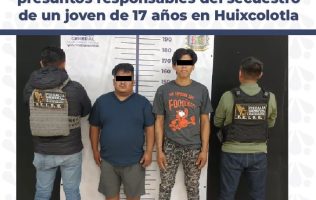 tres presuntos responsables del secuestro de un menor en Huixcolotla.