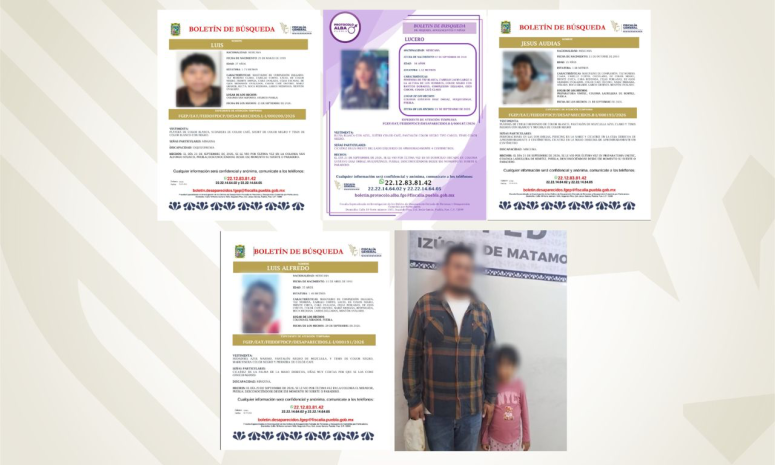 Localiza la FGE Puebla con vida a 6 personas reportadas como desaparecidas