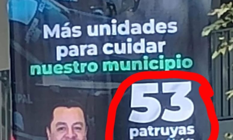 Exhiben error ortográfico en lonas del 2do informe en Texmelucan